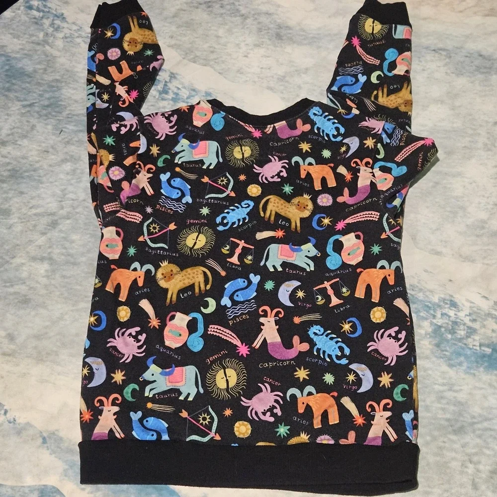 Little Sleepies Star Signs Bamboo Crewneck Sweatshirt Size 10 Zodiac Astrology